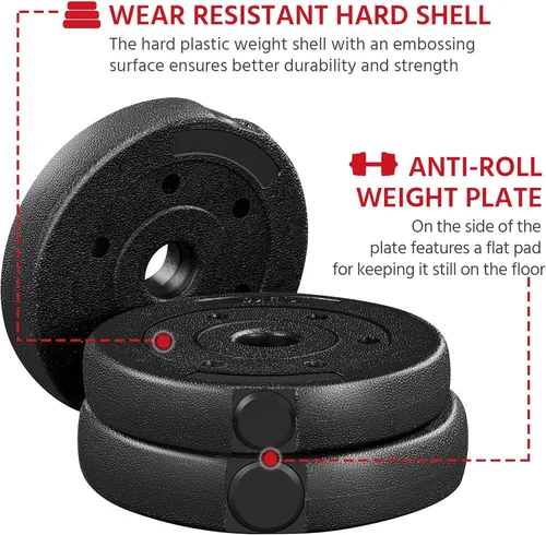 Vista 3 de Topeakmart Juego de mancuernas ajustables de 44 libras/66 libras, equipo de entrenamiento de fuerza para mujeres y hombres en casa, gimnasio