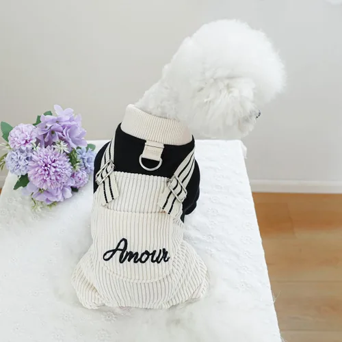Vista 5 de Ropa para perros de verano con lazo, camisas elegantes para mascotas para perros pequeños, niños y niñas, cachorros, overol clásico, traje clásico