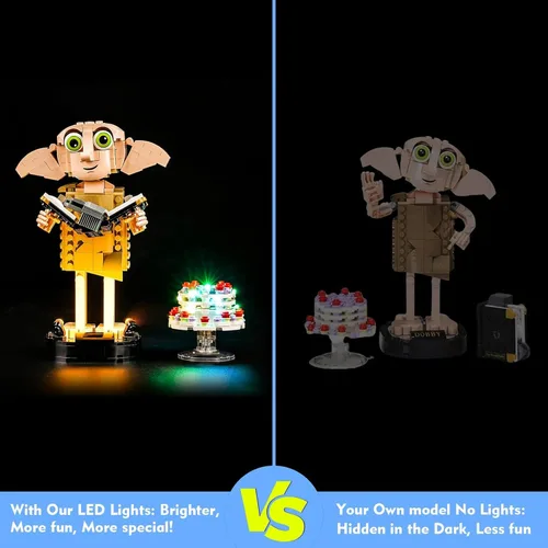 Vista 7 de VONADO Kit de luces LED compatible con Dobby the House-Elf 76421, accesorios de iluminación creativa compatibles con el juego de construcción 76421