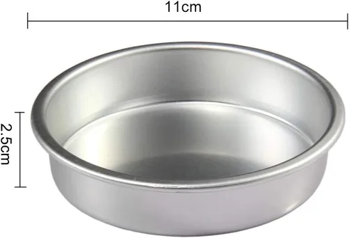 Vista 6 de Ochine Juego de moldes redondos de aluminio para pasteles de 4.3 pulgadas, 1 paquete, antiadherente
