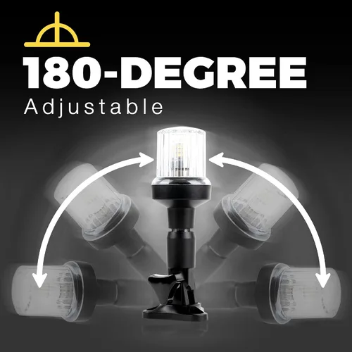 Vista 6 de EVERBEAM Luz de anclaje ajustable de acero inoxidable P600 para barcos de pesca y embarcaciones marítimas - Proporciona visibilidad de 360 grados