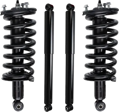 Vista 55 de Detroit Axle - Kit de amortiguadores de 4 puntales para Ford Escape 14-19, 2 puntales delanteros con resorte helicoidal 2 amortiguadores traseros