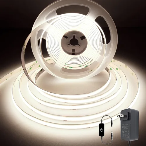 Vista 19 de Pandery Tira de LED COB, Tira de Luces LED 1M/3.28ft, Tiras LED Regulables por Toque, CRI90+, Luz COB LED Blanca Cálida 2700K, 960LEDs, Tira