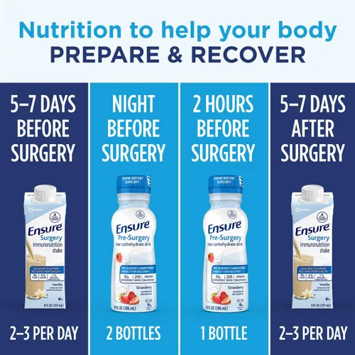 Vista 3 de Ensure Surgery Perioperative Paquete de 5 días con 3 bebidas de carbohidratos transparentes antes de la cirugía Ensure y 20 batidos