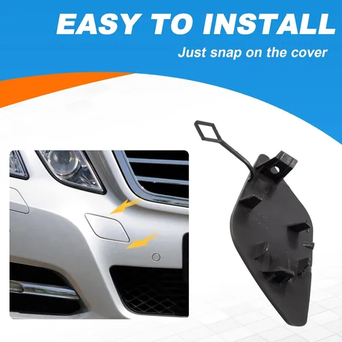 Vista 6 de Cubierta de gancho de remolque para parachoques delantero Compatible con Mercedes Benz Clase E W212 E300 E350 E400 E550 2010 2011 2012 2013