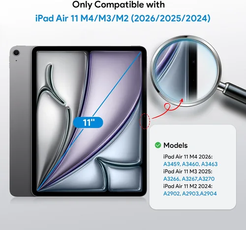 Vista 2 de MOBDIK Paperfeel Protector de Pantalla de Vidrio Compatible con iPad Air 11 M3 2025 / M2 2024, Kit de Alineación Automática, Diseñado para Escritura