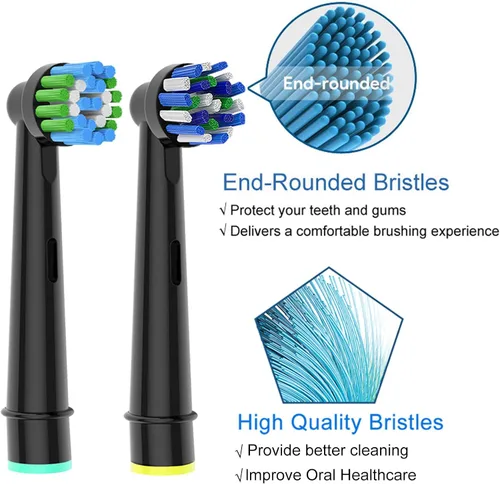 Vista 6 de 8 cabezales de repuesto compatibles con cepillo de dientes eléctrico Oral B, 4 piezas de limpieza de precisión y 4 cabezales de cepillo de limpieza