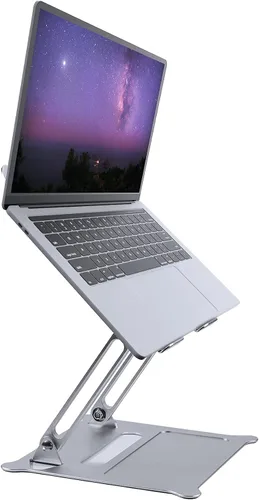 Vista 2 de Diswoe Soporte portátil para computadora portátil y soporte multiángulo con ventilación de calor para elevar el soporte de laptop para Mac