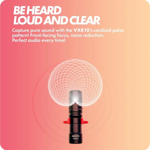 Vista 8 de Movo VXR10 Micrófono Shotgun Universal para Cámara - Micrófono de Cámara para DSLR, iPhone y Teléfonos Inteligentes Android - Compatible con Cámaras