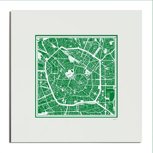Vista 54 de O3 Design Studio Mapa de corte de papel de París, color negro mate, 20 x 20 pulgadas, arte en papel