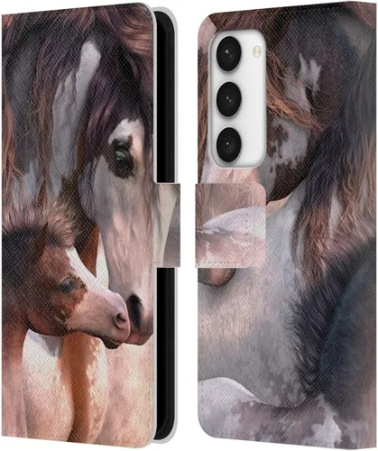 Vista 273 de Head Case Designs Officially Licensed Laurie Prindle A Morgan Christmas Western Stallion Leather Wallet Case Compatible with Samsung Galaxy A07 4G