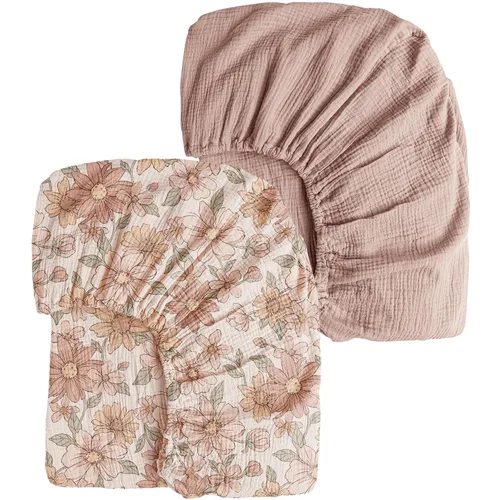 Vista 14 de Konssy Sábanas de Muselina para Cuna para Niña y Niño, 2 Piezas de Sábanas de Bebé de Algodón Suave y Transpirable para Colchón de Cuna Estándar