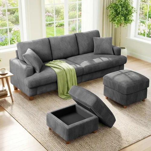 Vista 31 de Kidirect Silla de acento extragrande de 35.5 pulgadas, sillas de sala de montaje fácil, silla de lectura de pana para dormitorio, sillas de acento
