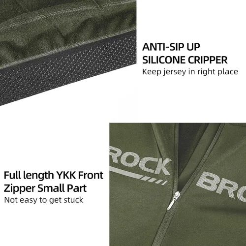 Vista 4 de ROCKBROS Cycling Jersey Men Long Sleeve Bike Shirt Bike Jersey for Men with Full Zipper and Rear Pockets Fit Outdoor Sports