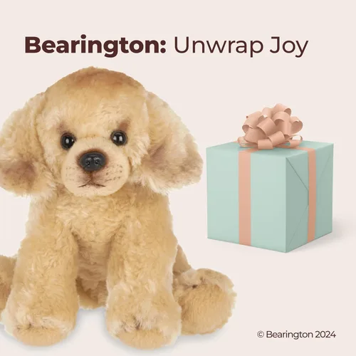 Vista 5 de Perro de peluche realista de la colección Bearington, animal de peluche dorado Retriever para niños, niños y niñas - Lil' Goldie 6 pulgadas