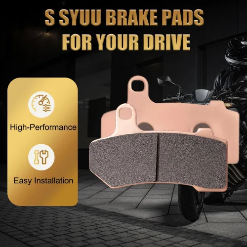 Vista 2 de S SYUU Juego de pastillas de freno para motocicleta de metal sinterizado, delanteras y traseras, resistentes al calor, compatibles con Yamaha MT-07
