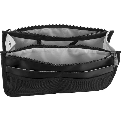 Vista 3 de Foscolo - Mini bolsa organizadora de maquillaje de viaje, nailon negro, 1 libra