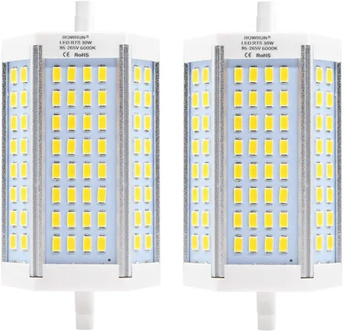 Vista 9 de Bombilla LED R7S J118 T3 de 30 W, luz diurna blanca, base R7S de 4.646 in, equivalente a 300 W, reemplazo LED de doble extremo para bombilla