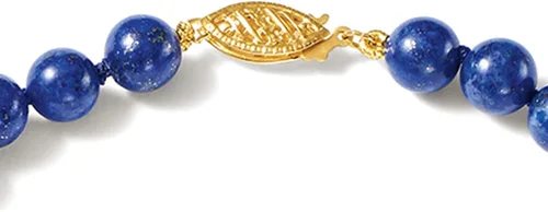 Vista 6 de Ross-Simons 6-13mm Lapis Bead Graduated Necklace With 14kt Yellow Gold