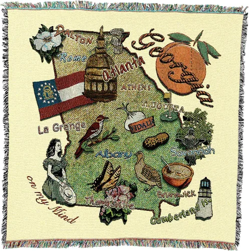 Vista 32 de Pure Country Weavers State of Alabama - Manta cuadrada para regalo, manta de tapiz tejida de algodón, fabricada en los Estados Unidos