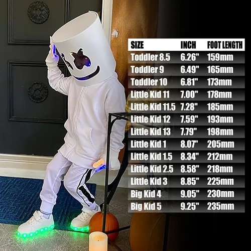 Vista 6 de Wooowyet Kids LED Sneakers for Boys Hook&Loop Low Light Up Shoes LED Girls USB Recharging