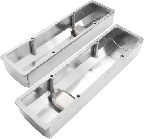 Vista 6 de Cubiertas altas de aluminio anodizado transparente para válvulas de 1/4" riel compatible con SBC Che-vy 283 305 327 350 383 400