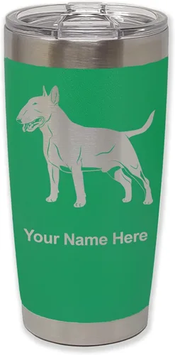 Vista 37 de LaserGram Vaso aislado al vacío de 20 onzas, perro Bull Terrier, grabado personalizado incluido (negro) Engraved Gift for Dog Lovers, Vacuum