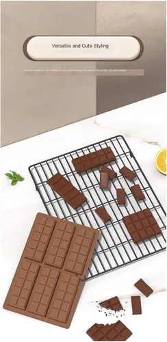 Vista 4 de Molde de silicona grande para barra de chocolate de 6.7 x 10.2 pulgadas, antiadherente, moldes de caramelo de cavidad profunda para hornear