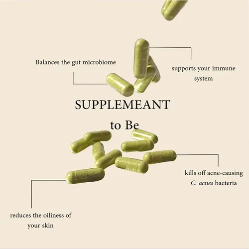 Vista 6 de Dermala #FOBO SUPPLEMEANT to Be - Suplemento para el acné Todos los prebióticos diarios naturales, vitaminas y vitaminas para la piel con zinc