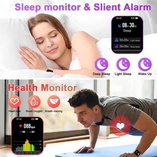 Vista 3 de Reloj inteligente para mujer con rastreador de ejercicios: relojes inteligentes para mujer, relojes digitales para hombre, marca/respuesta