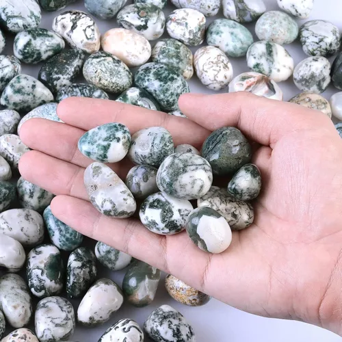 Vista 2 de Nupuyai Piedras pulidas pulidas de 1 libra (alrededor de 16.23 oz), cristales irregulares para curación/energía/piedras de ágata de árbol lisas