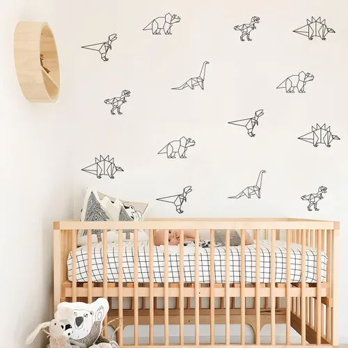 Vista 3 de Calcomanías de pared de dinosaurio, calcomanías de animales para dormitorio, decoración extraíble, cuarto de bebé, habitación de los niños, murales
