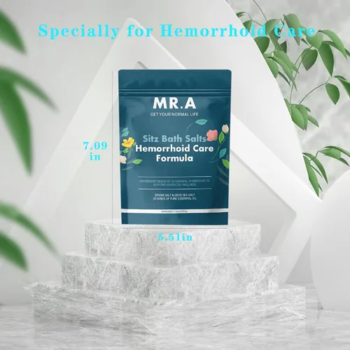 Vista 6 de Baño de asiento para hemorroides, 23 ingredientes de grado premium, fórmula avanzada de tratamiento de hemorroides, sal de Epsom, sal del mar