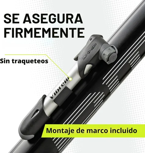 Vista 3 de Vibrelli Mini Bike Pump - Presta & Schrader Bicycle Pump - 120 PSI Tire Pump for Road & MTB - No Valve Changing Needed
