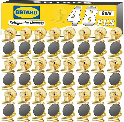 Vista 14 de Grtard Paquete de 6 clips magnéticos resistentes, clips magnéticos para refrigerador, imanes de refrigerador, clip magnético fuerte, imanes sin Negro