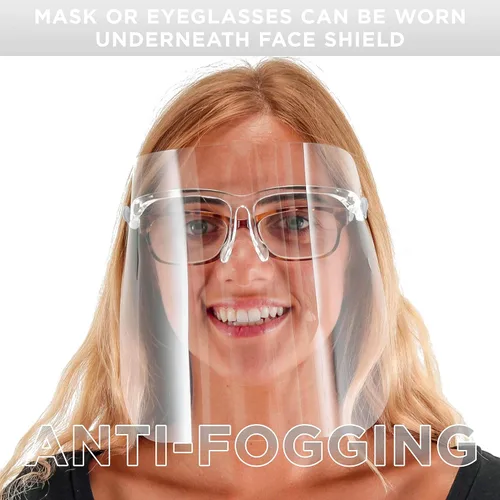 Vista 4 de TCP Global Salon World - Protectores faciales completos con marcos de gafas (paquete de 10), ultra transparentes para proteger los ojos, la nariz