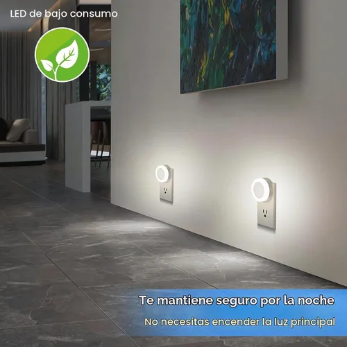 Vista 4 de FOLKSMATE - Luz nocturna LED, luz nocturna regulable con sensor de atardecer a amanecer para enchufe, para baño, dormitorio, habitación de adultos