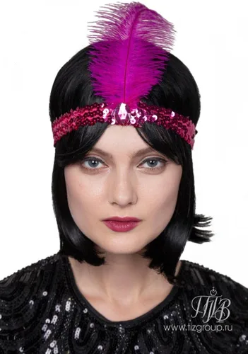 Vista 9 de Luckygift Diadema de plumas de avestruz de los años 20, disfraz de fiesta de los años 20 con colores mezclados, 20