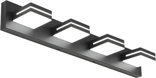Vista 75 de SineRise - Moderna lámpara LED para tocador de baño (2 luces, 39.4 cm, regulable), iluminación de pared de baño moderna de acrílico cepillado sobre