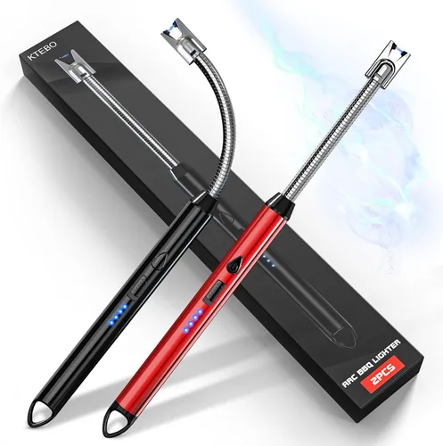 Vista 9 de KTEBO 2 Pack Encendedores Eléctricos de Arco de Plasma Recargables - USB de Largo Alcance para Velas Perfumadas, Barbacoa y Camping - Encendedores
