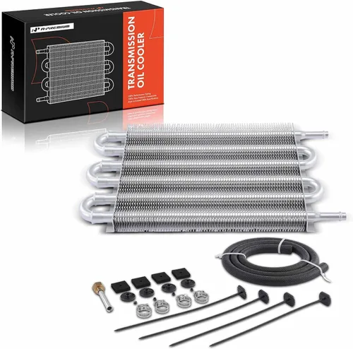 Vista 10 de A-Premium Enfriador de aceite de transmisión, tubo y aleta universales de aluminio de 6 pasos, remolque de hasta 2,500 libras, kit de enfriador