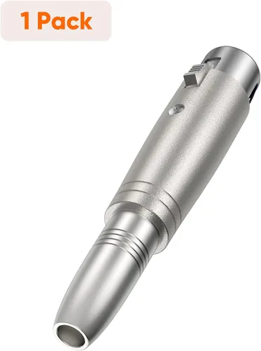 Vista 7 de CableCreation XLR 3 Pin hembra a 1/4" 0.250 in hembra socket adaptador de audio 1/4 pulgadas TRS a XLR, plata