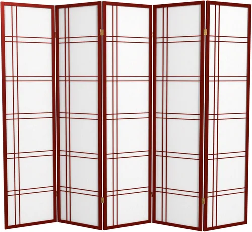 Vista 13 de Oriental Furniture - Pantalla Shoji de doble cruz de 6 pies de alto, color negro, 3 paneles
