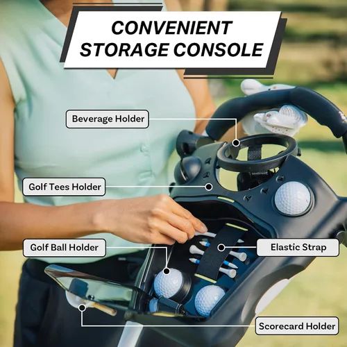Vista 3 de CUBE CART Carrito de Golf de Empuje de 3 Ruedas – Carrito de Golf Plegable Ultracompacto de Dos Pasos, Marco Ligero de 14.5 libras, Mango Ajustable