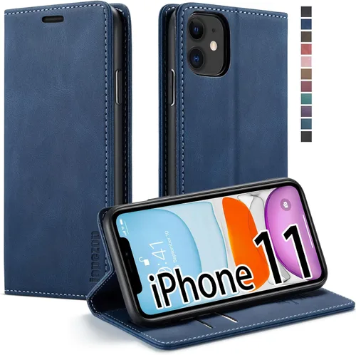 Vista 25 de japezop Funda para iPhone 11 Pro, iPhone 11 Pro funda tipo cartera para mujeres u hombres con [bloqueo RFID] soporte para tarjetas de crédito, funda