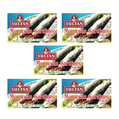 Vista 14 de Sultan Sardinas Marroquíes de Temporada en Aceite con Chiles, 100% Completamente Natural, Alta Proteína, Sin Aditivos, Sin Conservantes, Paleo