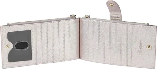 Vista 4 de Travelambo RFID Billetera de mujer con varios compartimientos para varias tarjetas con bolsillo con cierre, talla única