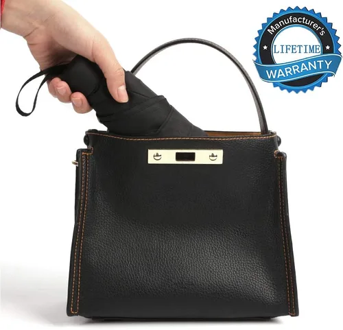 Vista 6 de GAOYAINIG - Mini paraguas pequeño con funda de diseño ligero y compacto perfecto para viajes, ligero y portátil, paraguas de sol y lluvia al aire