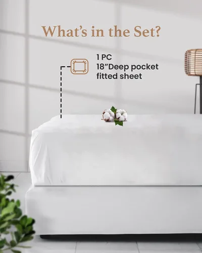 Vista 3 de Good Sleep Bedding Sábanas ajustables Twin XL - Sábanas Twin XL extra largas de 800 TC para dormitorio, sábana ajustada 100% algodón egipcio Twin