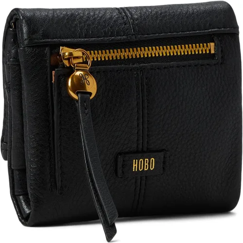 Vista 2 de HOBO Keen Mini billetera triple para mujer, construcción de cuero con forro de algodón y múltiples ranuras para tarjetas, billetera elegante